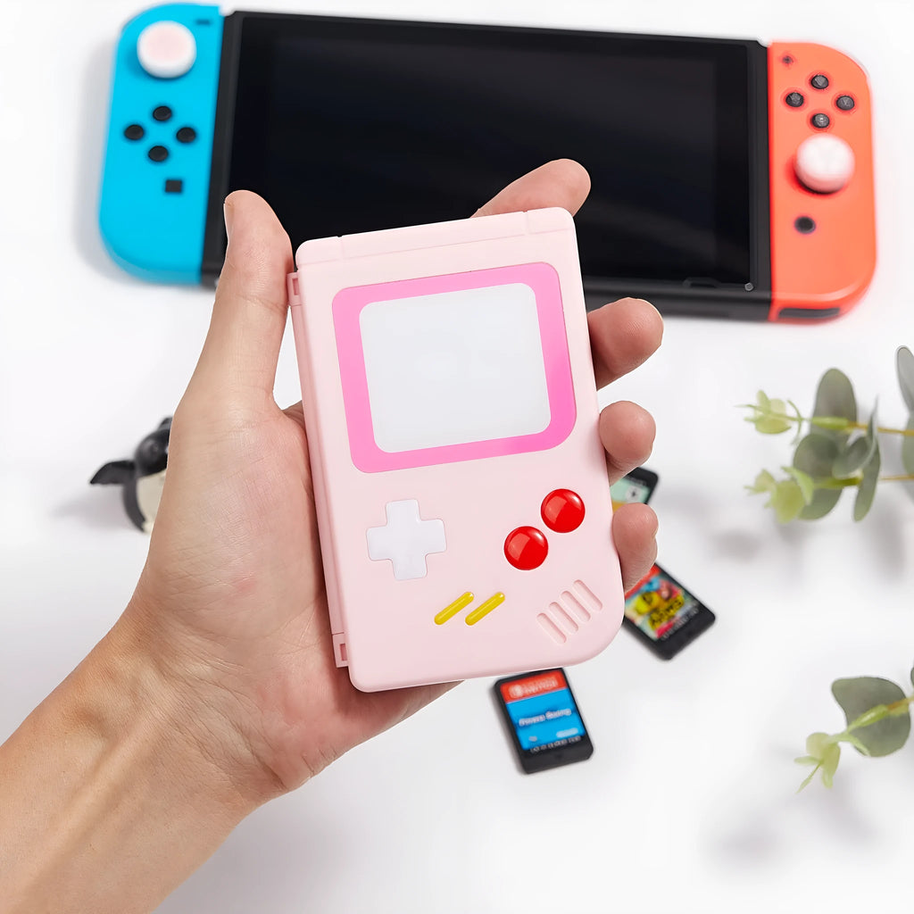 Theme game card storage box for Nintendo Switch OLED Lite in blue, pink, or white colours