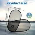 Black breathable car window shade with suction cups attached to a car side window for baby sun protection
