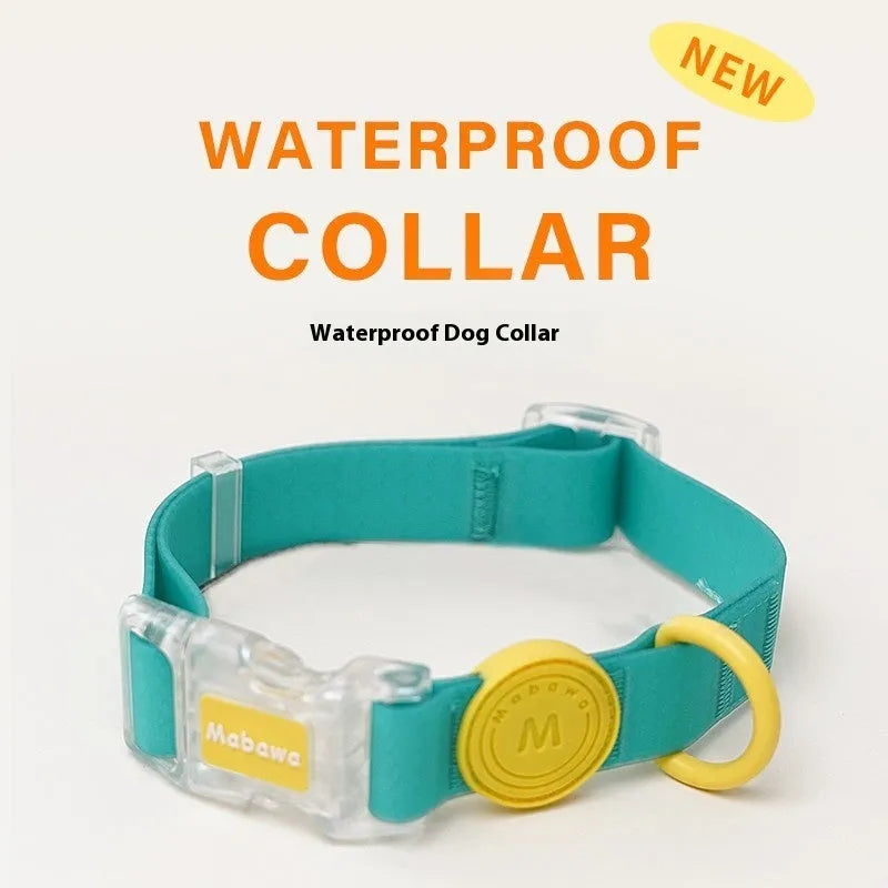 Smoky grey nylon dog collar and lead set shown with a 2.1 metre length lead.