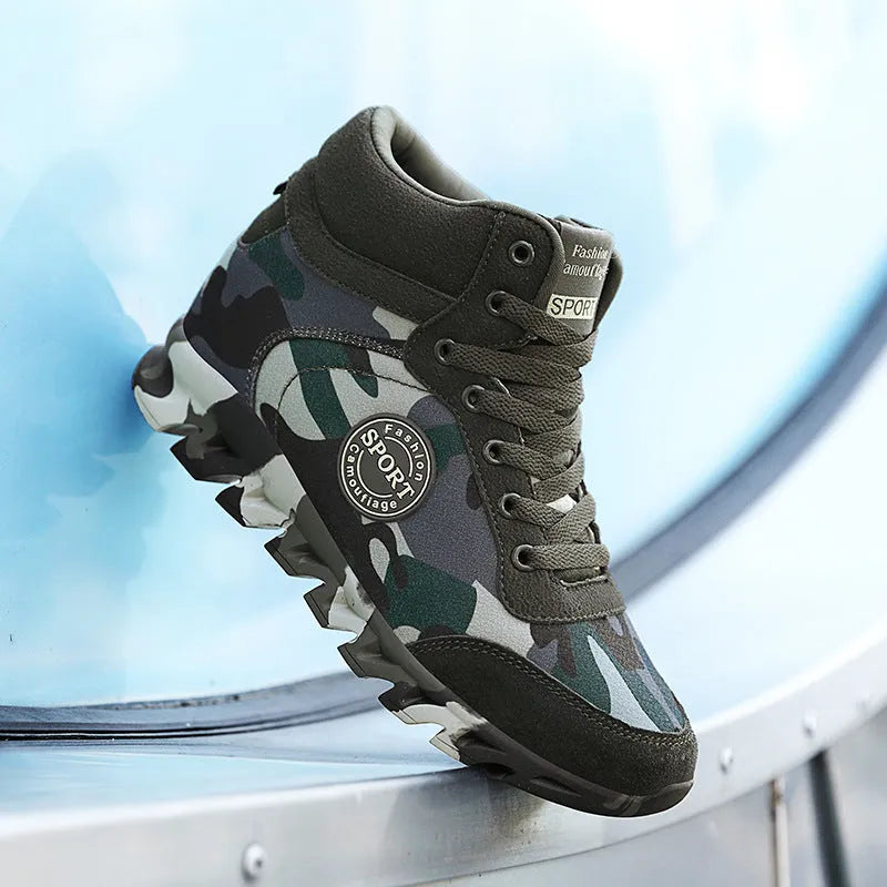Women's green camouflage canvas sneakers with rubber sole in EU sizes 35-42