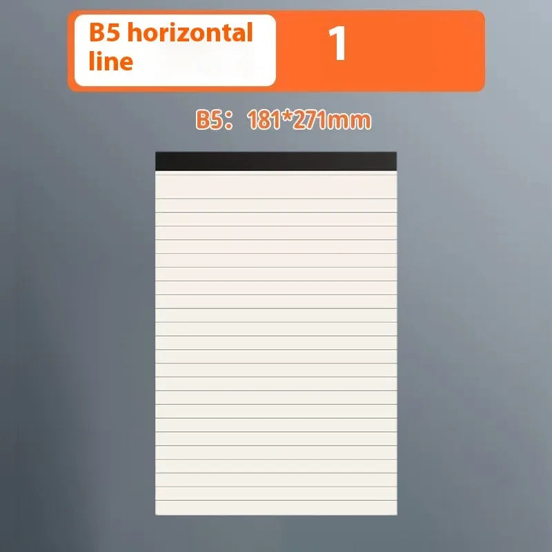 A5 B5 A4 writing pads with 80 tearable sheets in blank grid or lined ruling options