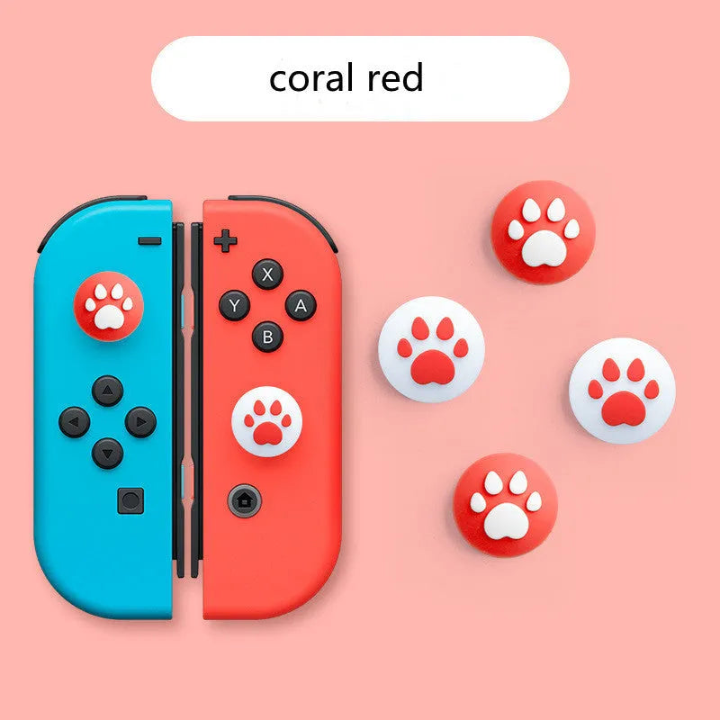 Nintendo Switch silicone joycon sleeve with four cat claw rocker caps in assorted colours