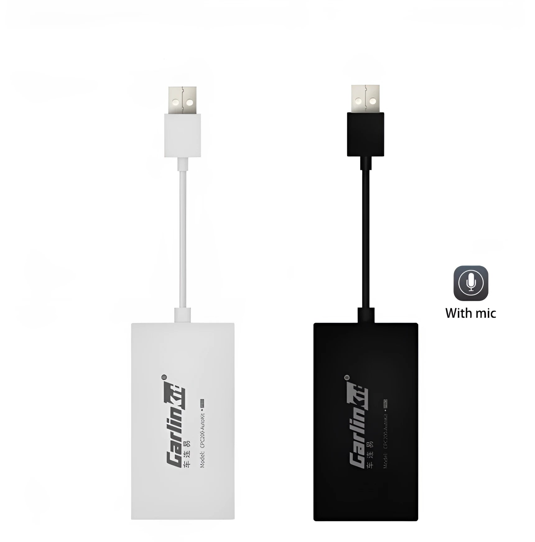 Black wireless CarPlay USB dongle for Android car stereos with Bluetooth connection