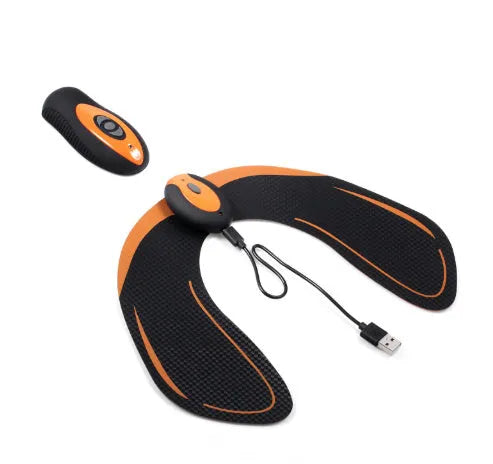 EMS electrical muscle stimulator unit with gel pads for hip and abdominal toning