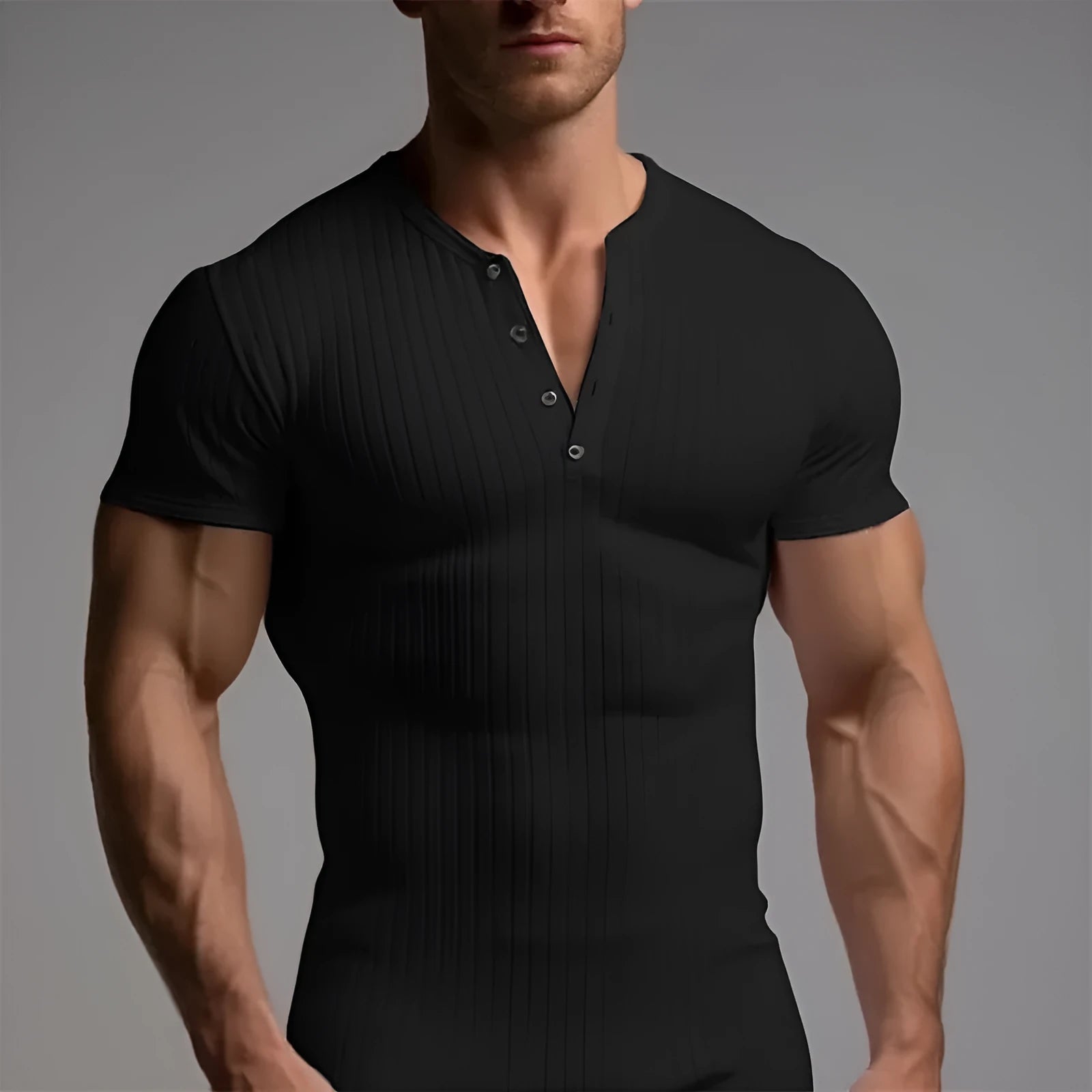 Slim-fit sports t-shirt for men in polyester available in five colours including army green and navy blue