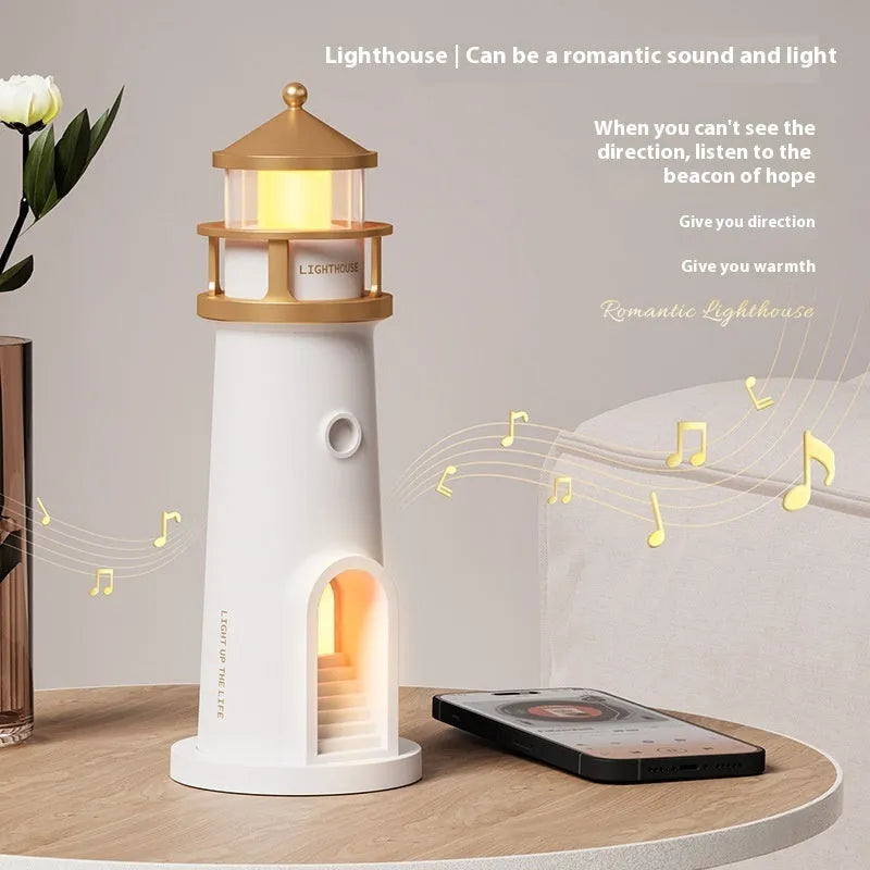 Geometric modern table lamp with human body induction and Bluetooth speaker, measuring 70x72x242mm