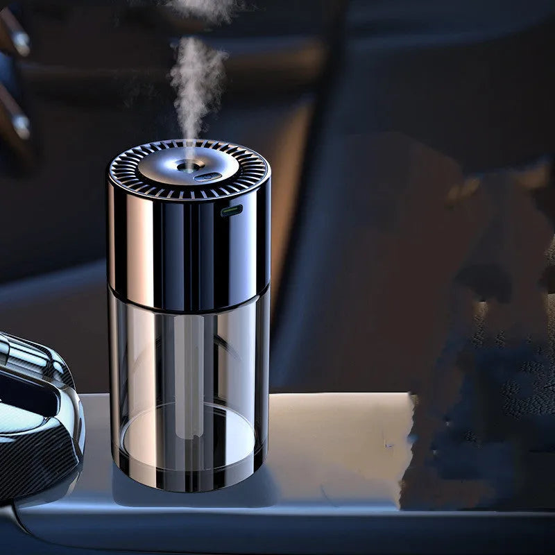 Compact plug-in USB spray perfume humidifier with glass perfume seat in multiple scent options
