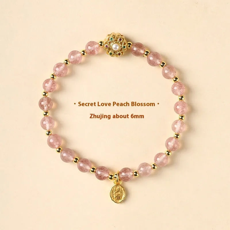 Hand-woven crystal bracelet with 6mm beads showing sun moon pastoral design in three colour options