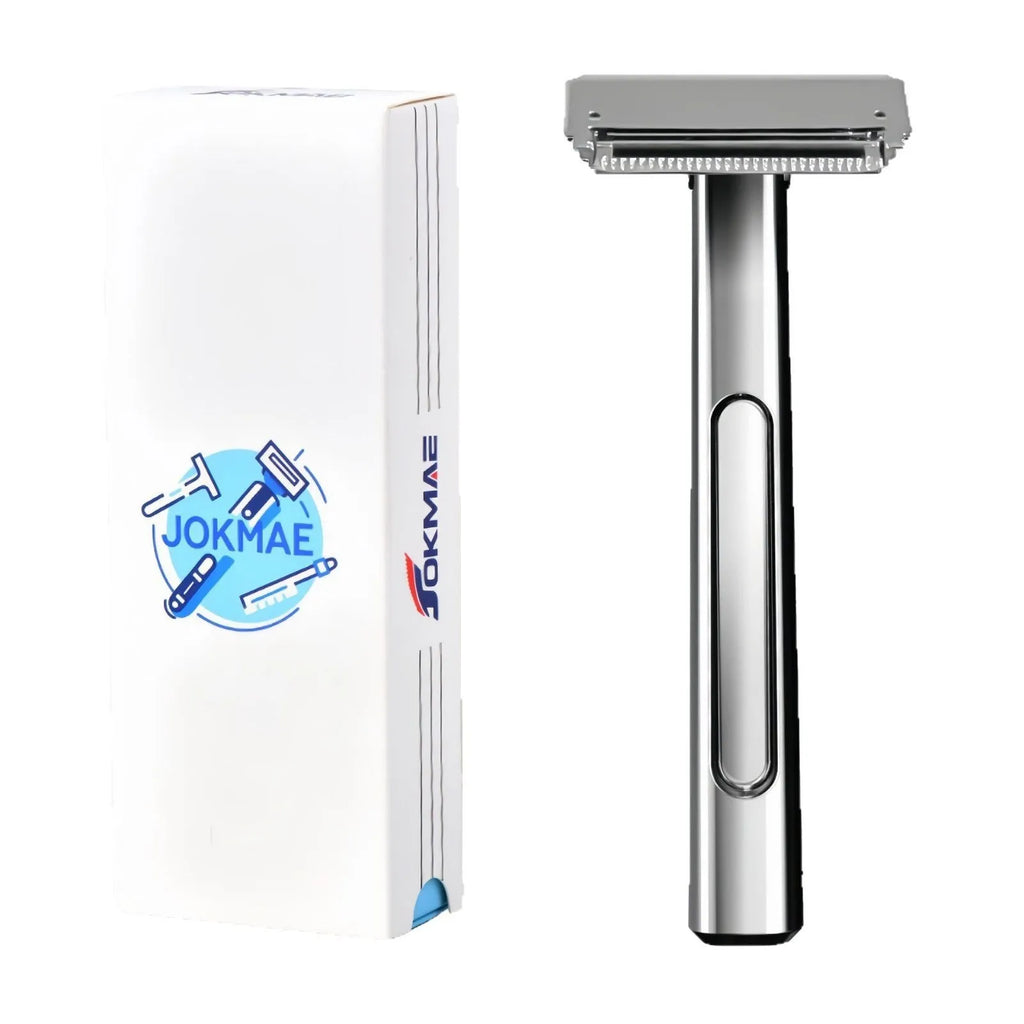 20T double-layer half-blade manual shaver in silver, gun, bronze, or gold-plated purple with 10 blades