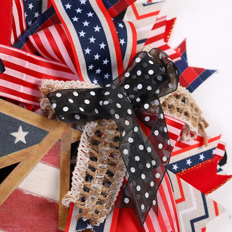 Holiday atmosphere decoration cloth vine ring wall hanging Independence Day Garland on a door
