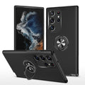 Black PU magnetic bracket anti drop phone case for Samsung with built-in stand