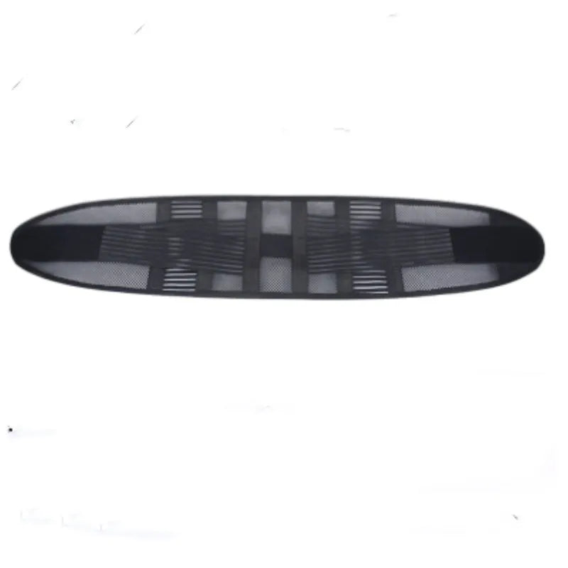 Black sports waist support belt with breathable design and internal steel plate for lumbar protection.