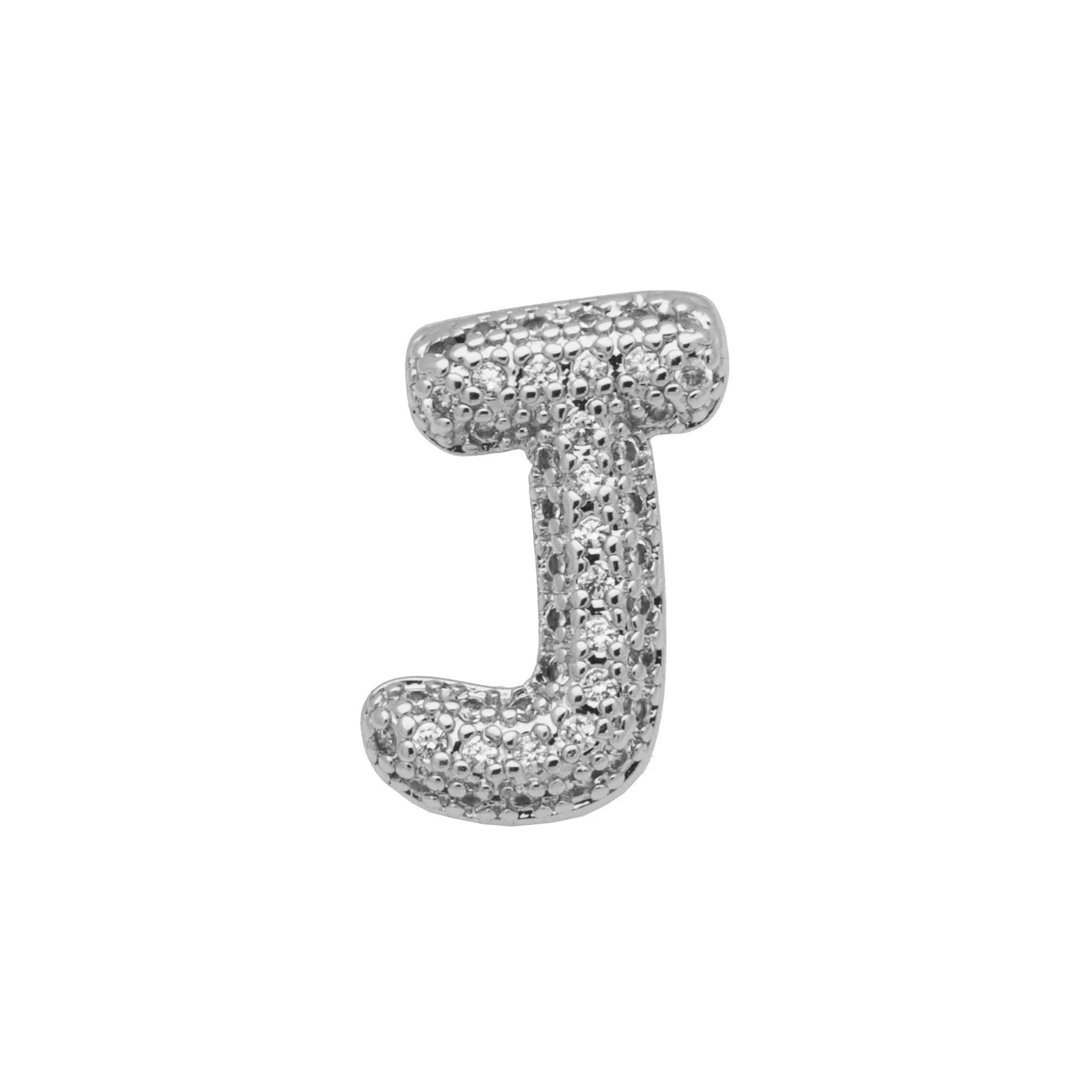 Copper letter bracelet with a single 'A' charm featuring micro inlaid zirconium detail on a gold-finished chain.