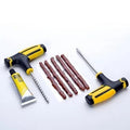 8 piece tyre repair kit with probe, rubber strips, glue and tools for motorcycle and car vacuum tyres