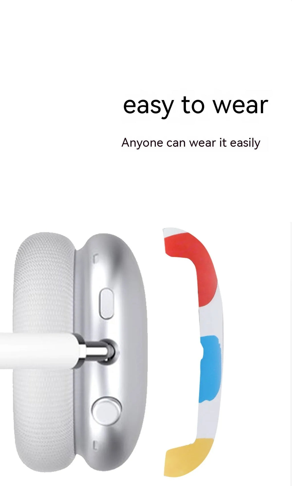 Blue and white wave point pattern hard shell protective case for Apple AirPods Max headphones.