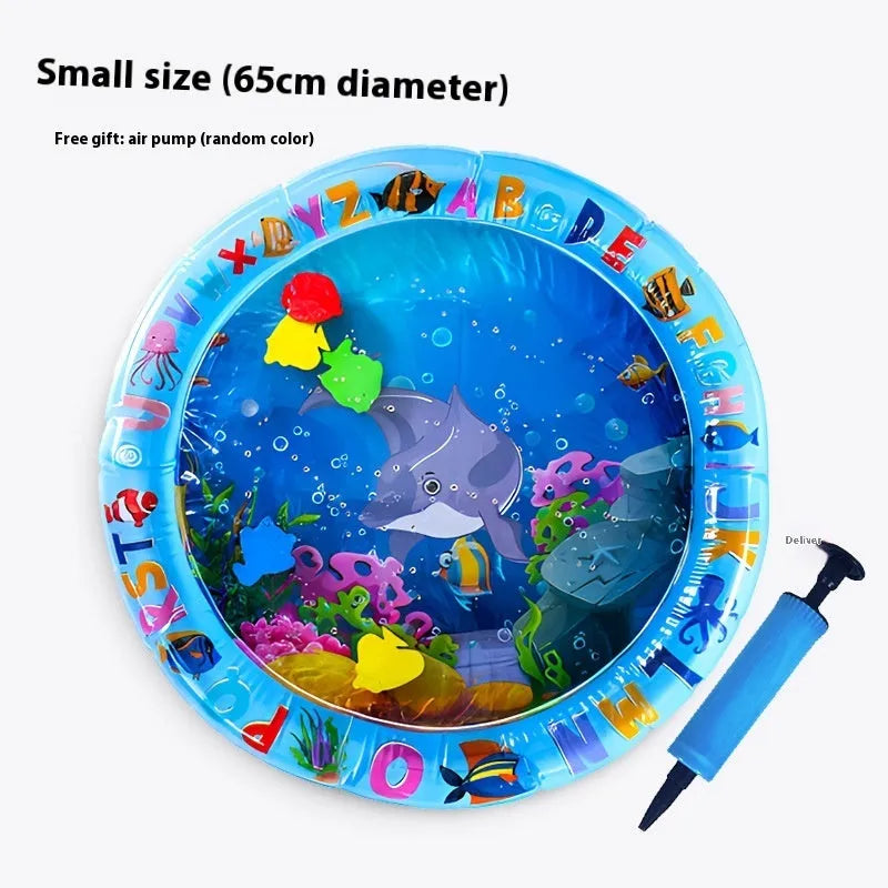 PVC inflatable pet cooling water cushion with aquatic designs for dogs and cats
