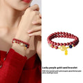 S925 Sterling Silver women's bracelet with white shell and cinnabar blessing card charms, 6mm width