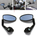 Motorcycle refitting rearview mirror with aluminium alloy body and blue glass on handlebars