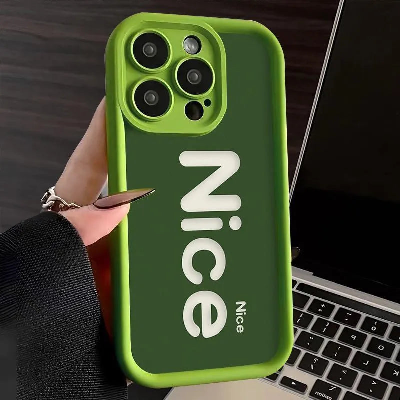 TPU phone case with cartoon design for iPhone 11-15 Pro Max in beige and black background