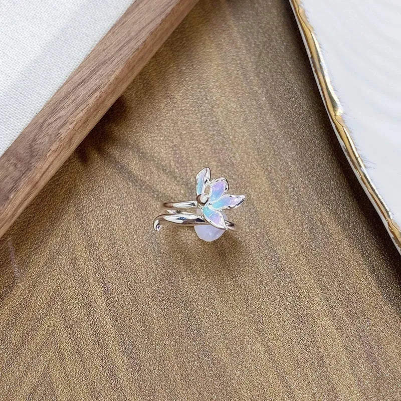 Adjustable copper insect ring with irregular personality design in dripping oil finish