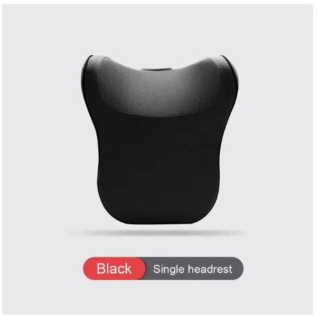 Car headrest set with memory foam cotton pillow and lumbar support in breathable fabric on car seat