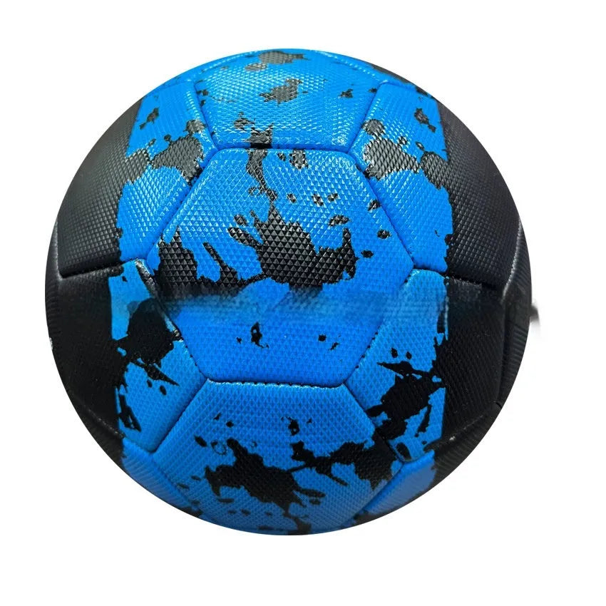 No 5 PVC machine-sewn football in red and black for training and outdoor play