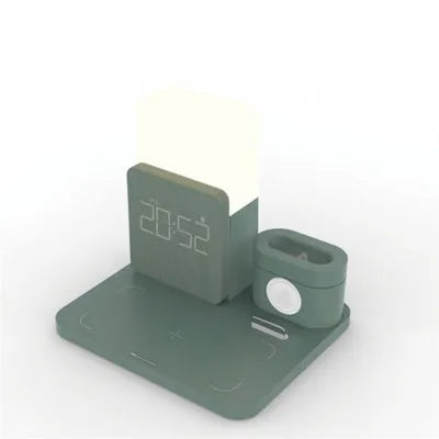 3 in 1 multi-function Qi wireless charger stand in ABS plastic available in three colour options