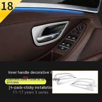Four ABS stainless steel decorative strips for BMW 5 Series interior handles