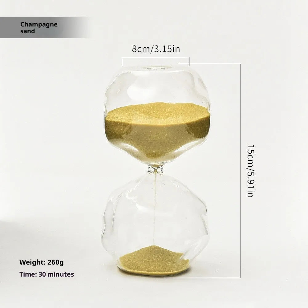 Nordic home borosilicate glass sand clock timer with special-shaped design and coloured sand