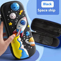 3D leather pencil case with astronaut pattern design showing textured surface and structured box shape