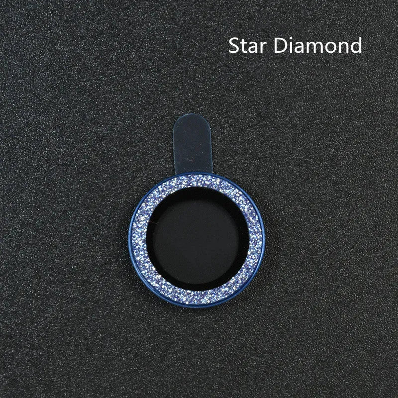 Diamond pattern tempered glass lens protector and aluminium ring for iPhone 12 and 11 models