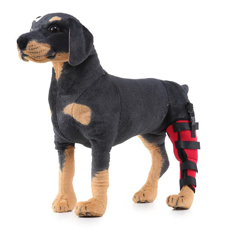 Pet leg rehabilitation foot support made of SBR, available in black, for left or right foot, size options XS to L