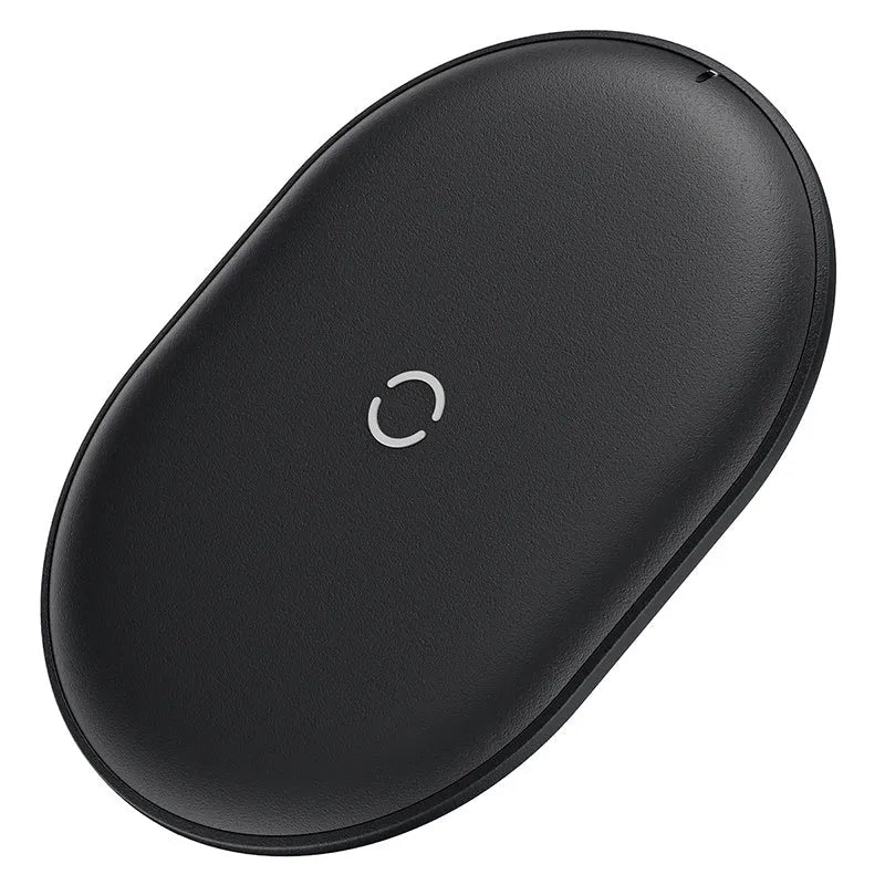 Baseus rough 15W wireless charging pad in black and white with Type-C connection