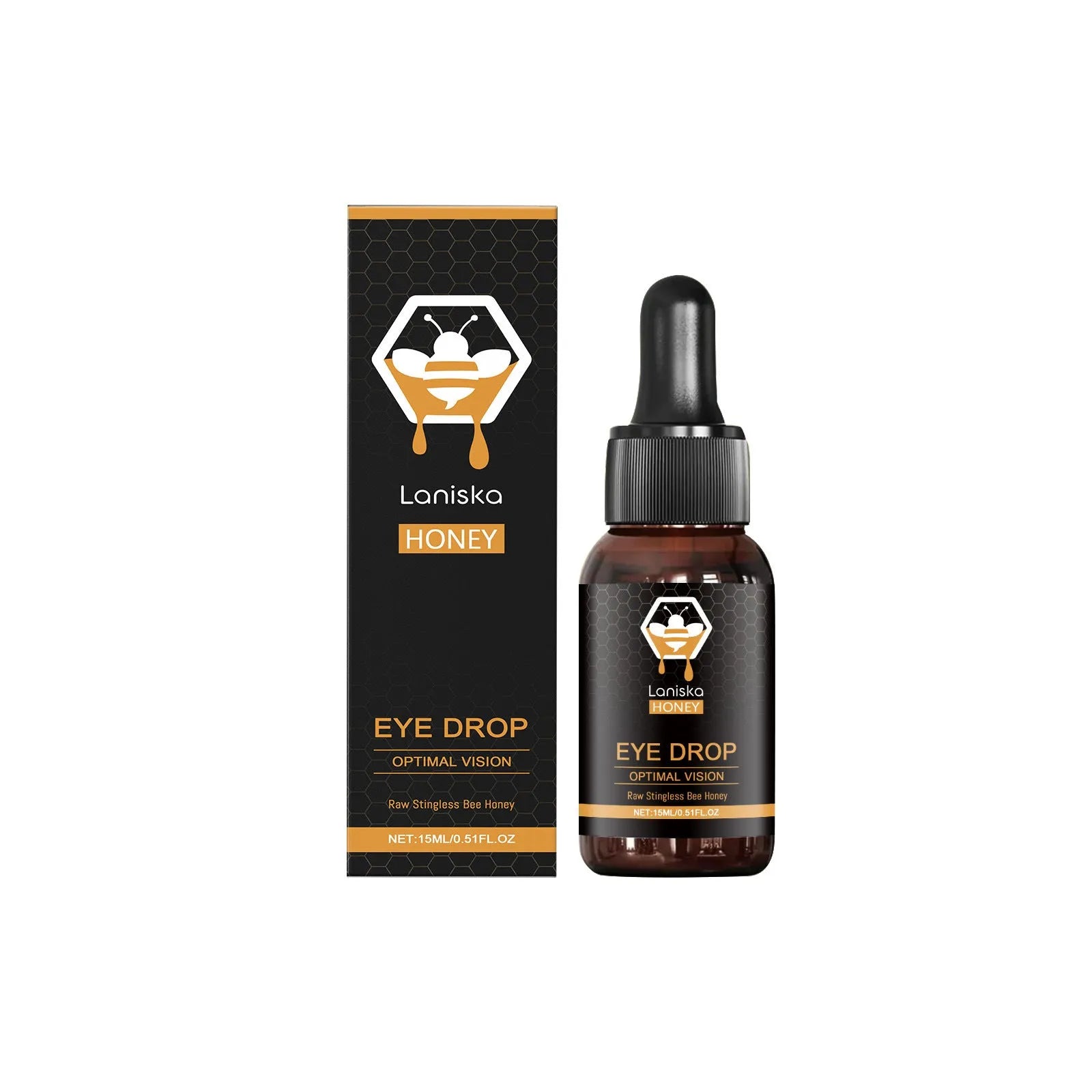 15ml bottle of honey eye drops for relief of eye fatigue and dryness