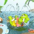 Electric water spray rotating turtle toy, 13.3cm, rechargeable, floating plastic bath and pool toy in colour box packaging