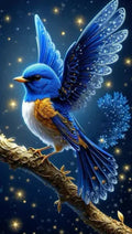 Handmade blue bird diamond painting kit with 60x100cm modern design on acrylic canvas