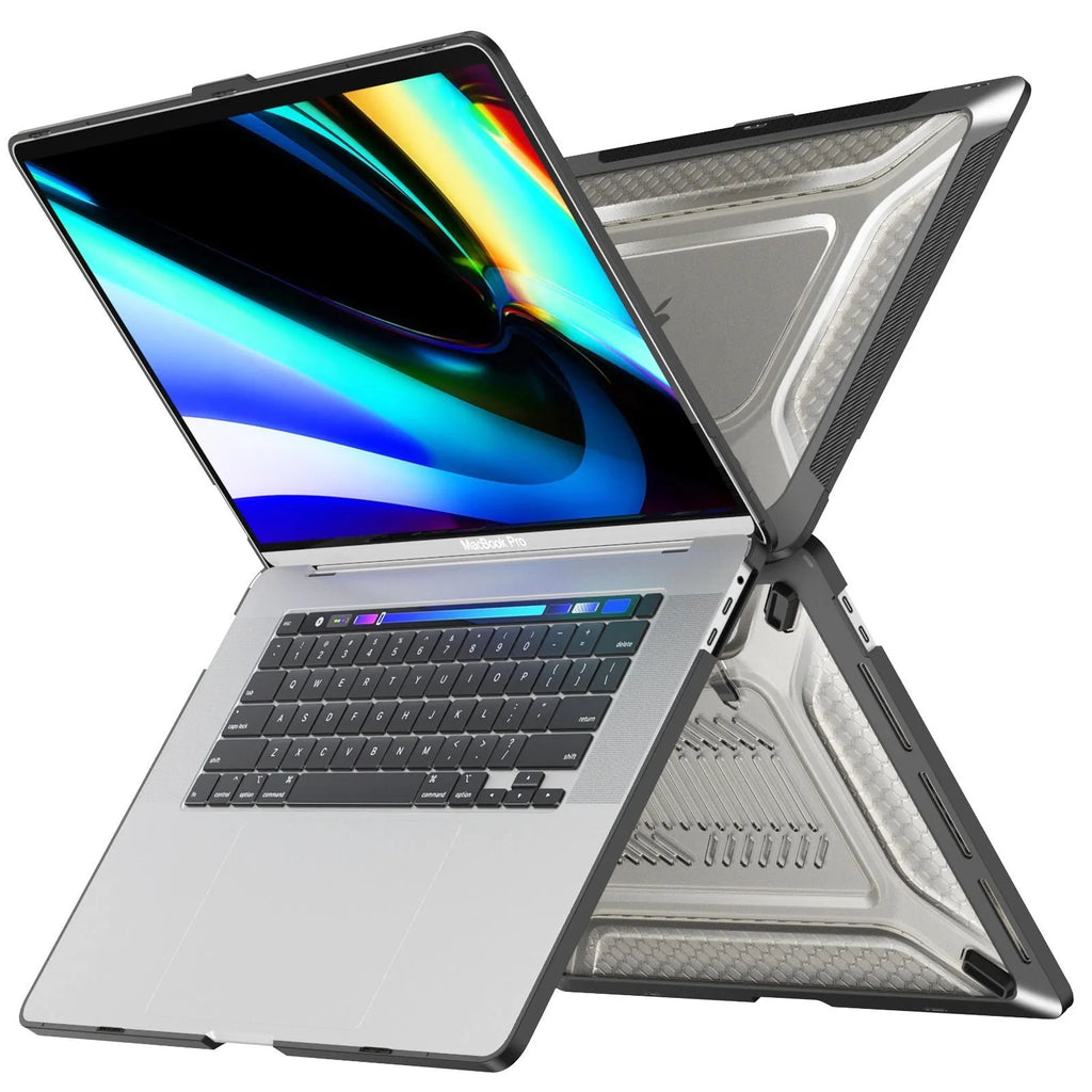 MacBook protective shell case in four colour options for Air and Pro models from 2018 to 2023