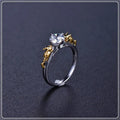 Black gold crystal crown fashion ring on display for cosplay and festival jewellery
