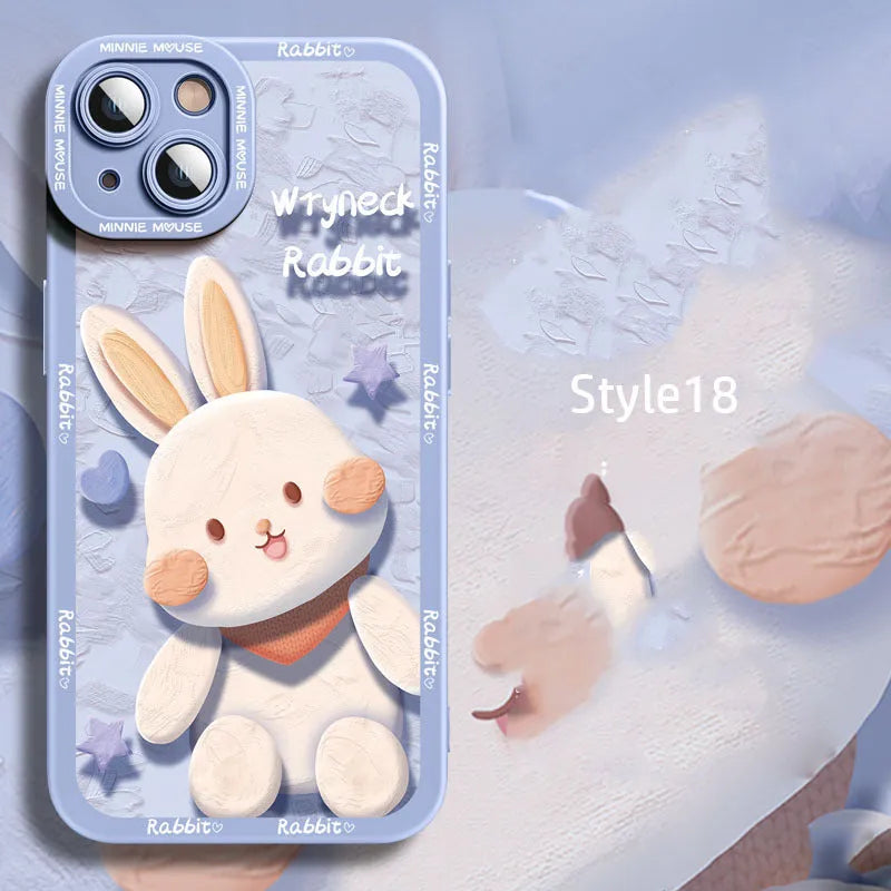 Silicone cartoon mobile phone case for Apple iPhone 14 Pro Max with colourful drop prevention design