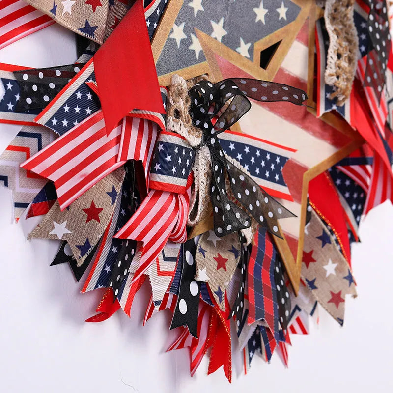 Holiday atmosphere decoration cloth vine ring wall hanging Independence Day Garland on a door