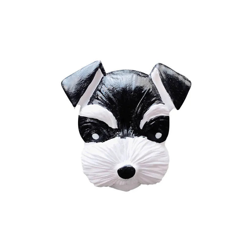 Schnauzer shaped car air outlet perfume in white porcelain with clear fragrance, 5.5cm height