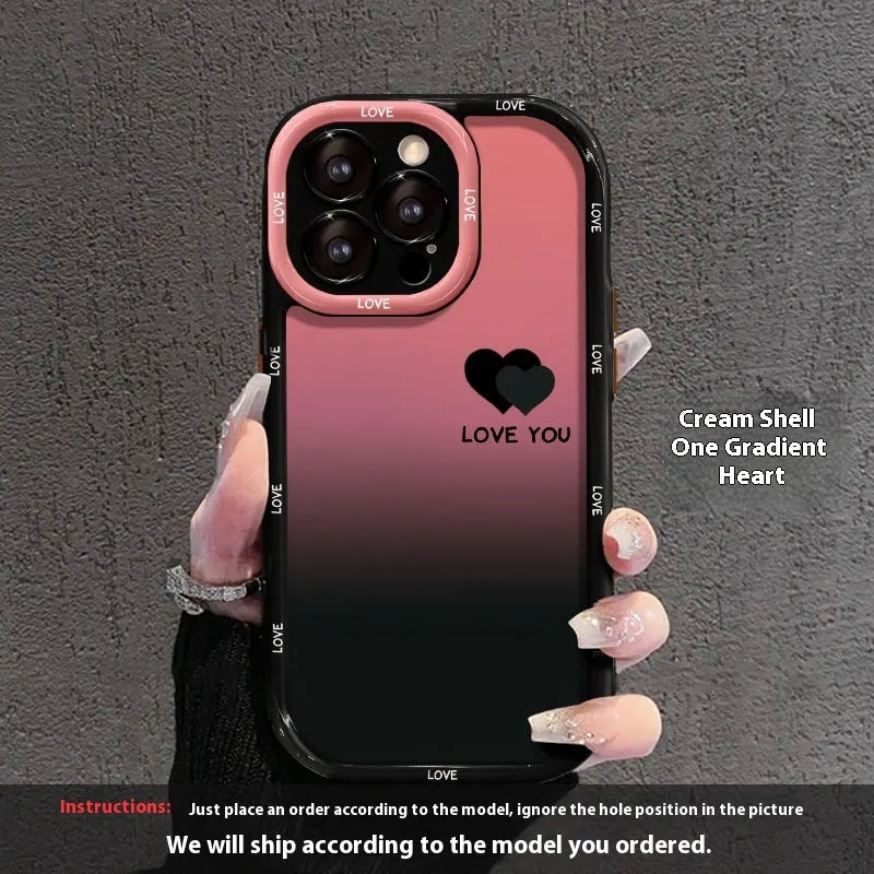 Black acrylic phone case with cream shell pattern showing fine hole design for ports and buttons