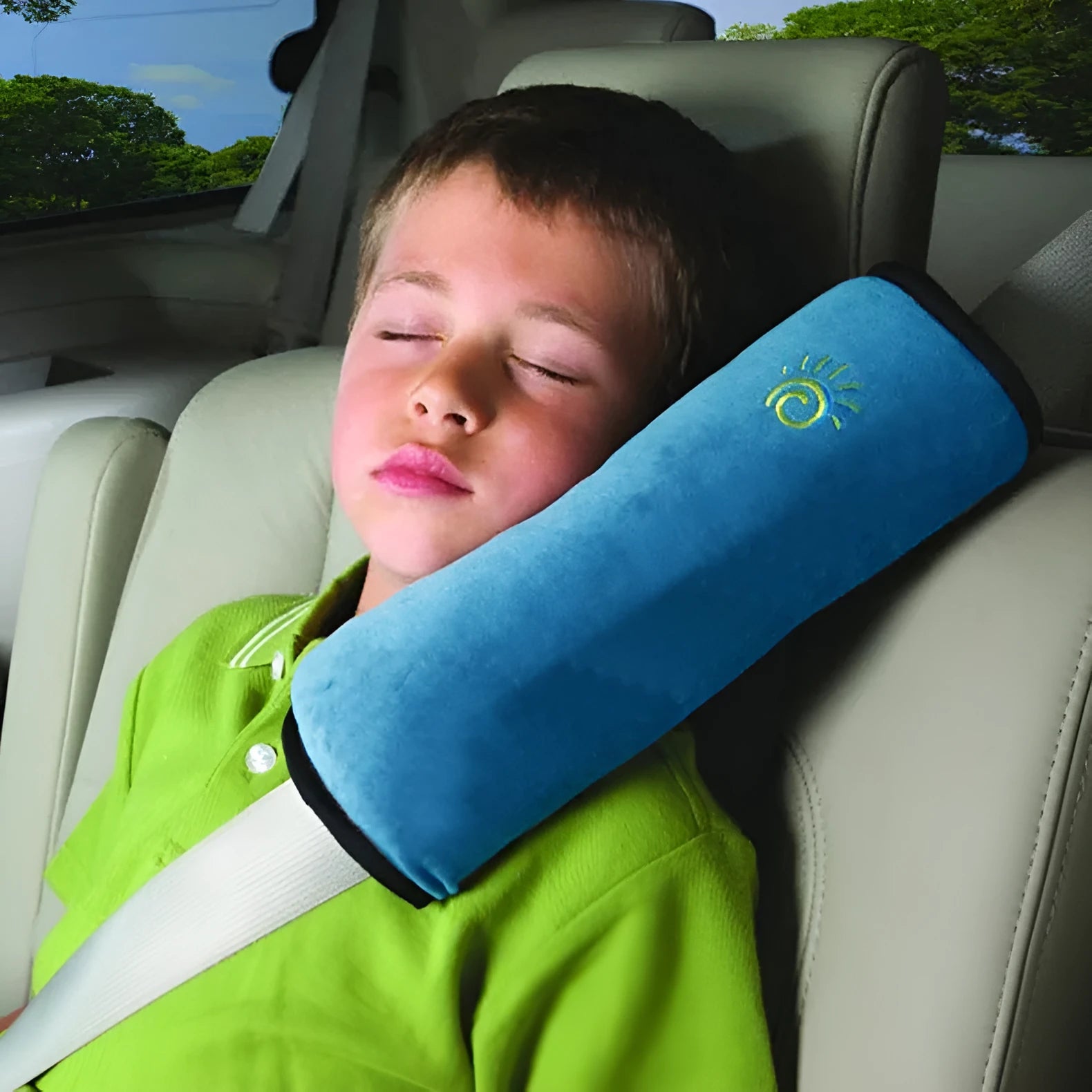 Children car pillow micro-suede fabric seat belt neck support for car travel safety