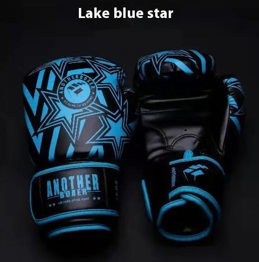Professional children's boxing Sanda gloves in multiple colours with XINGX design, showing ounce sizing from 4oz to 14oz