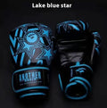 Professional children's boxing Sanda gloves in multiple colours with XINGX design, showing ounce sizing from 4oz to 14oz
