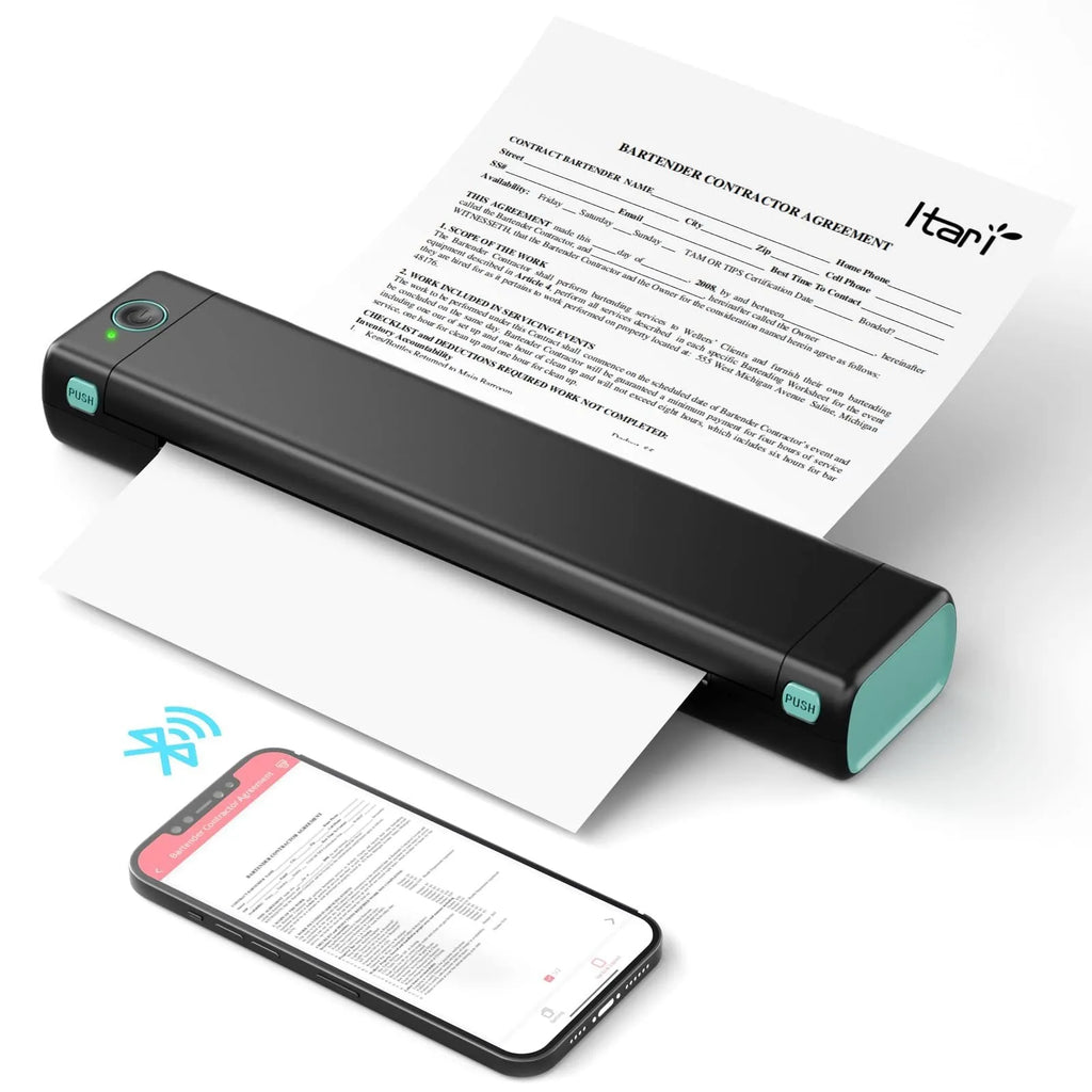 Phomemo M08F portable A4 thermal printer in multiple colour options with Bluetooth connectivity