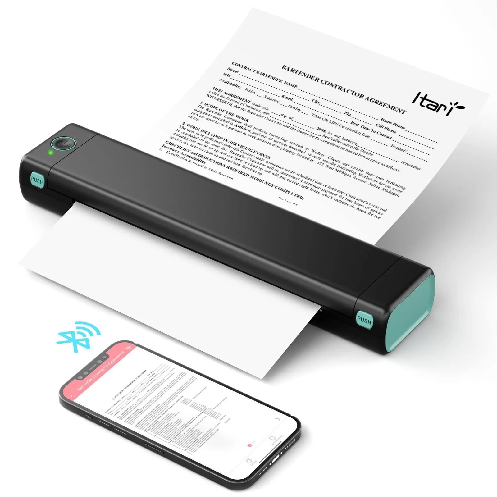 Phomemo M08F portable A4 thermal printer in multiple colour options with Bluetooth connectivity