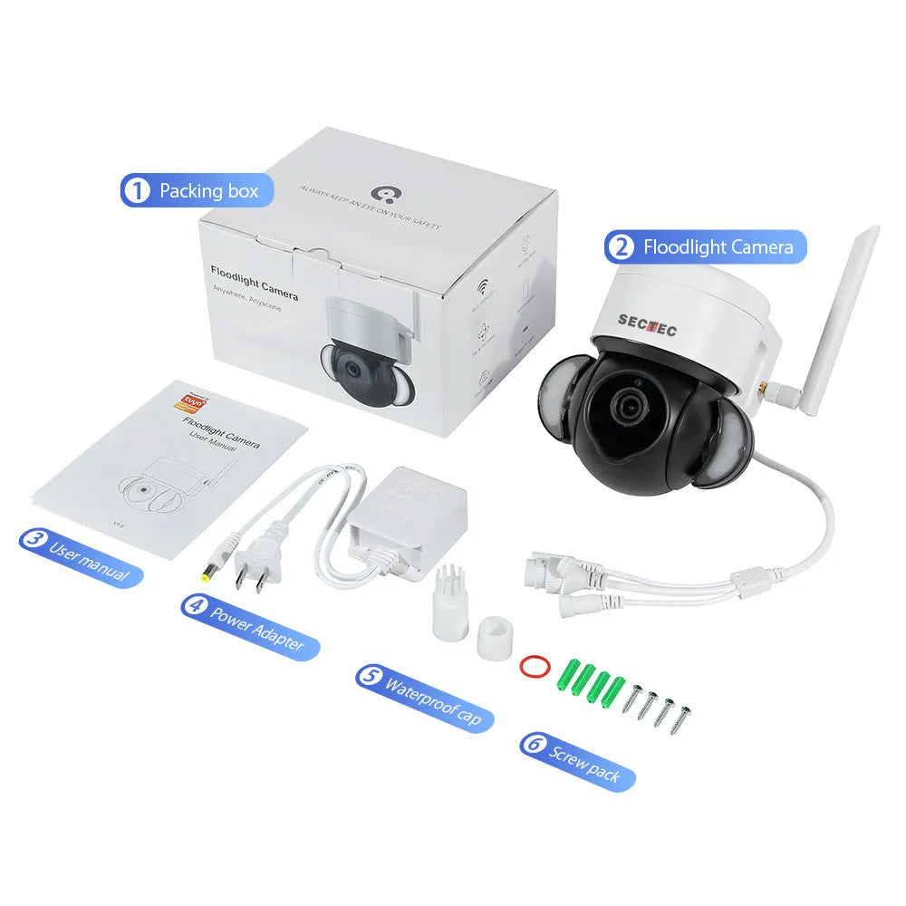 Graffiti 4G outdoor surveillance camera with floodlight night vision in 2 inch ball design for courtyard security