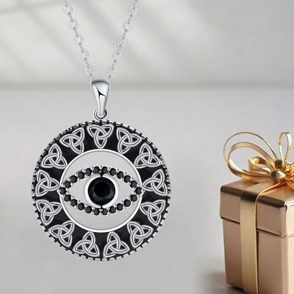 Devil's Eye necklace for women with copper electroplated chain and pendant