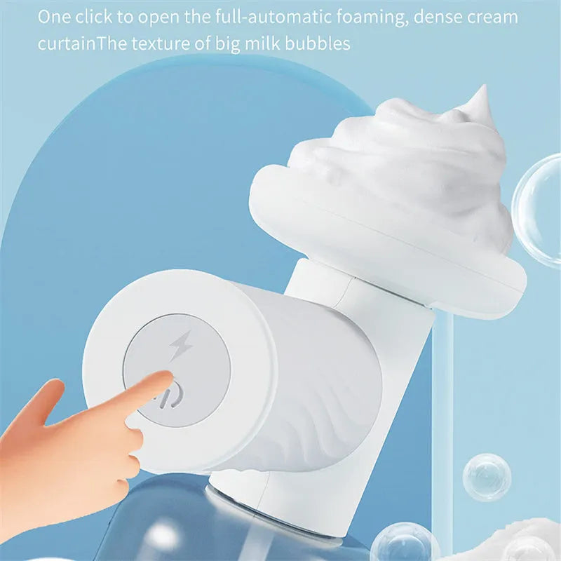 Automatic foaming dog cat bath brush with soap dispenser and silicone bristles, handheld and wireless, for pet grooming